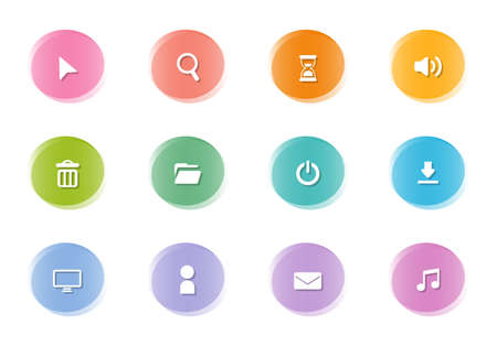 12 circular infographics and business iconsのイラスト素材