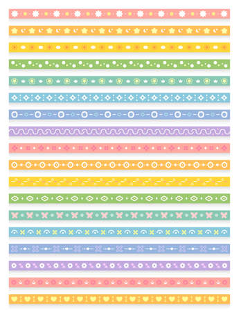 Long strip continuous pattern, colorful seamless background, continuous totem, can be used for invitation cards, birthday cards, weddings, Valentine's Dayのイラスト素材