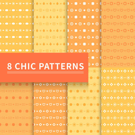 8 kinds of vector seamless lace texture shapes, can be used for backgrounds and invitation cards, Valentine's Day, holiday celebrations, setのイラスト素材