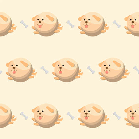 Seamless continuous illustration of dog with bones vector backgroundのイラスト素材