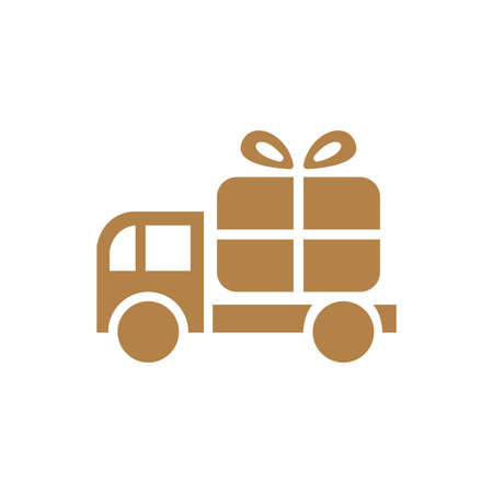 Icon illustration of a car carrying giftsのイラスト素材