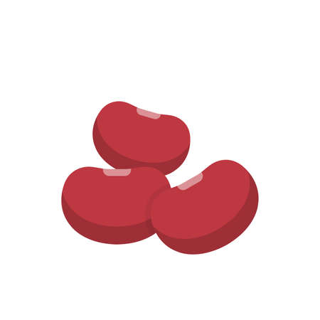 Red bean comic cartoon vector isolated on white backgroundのイラスト素材