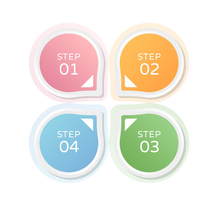 Business infographic, 4-step chart with business icons, vector template for web designのイラスト素材