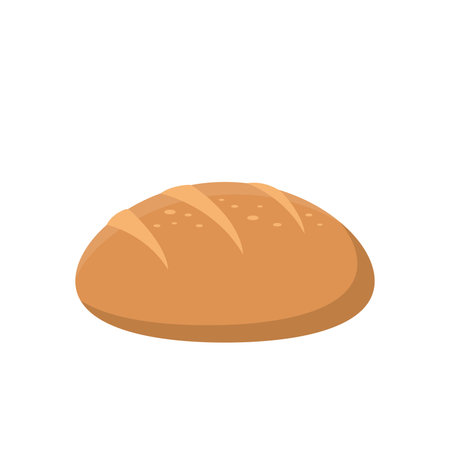 Vector comic cartoon illustration of round bread isolated on white backgroundのイラスト素材