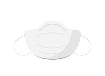 Three-dimensional medical mask or face mask isolated on white background, prevent infection, vector illustration iconのイラスト素材