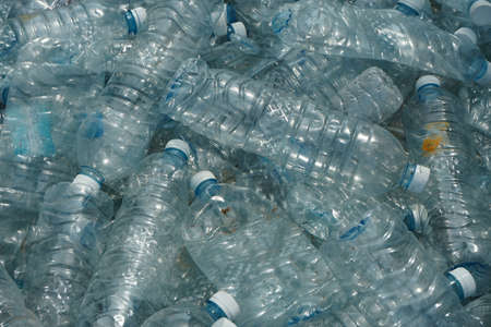 Used Plastic bottles for waste sorting collection and separate for recycling categories, Global warming conceptの写真素材