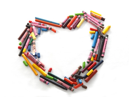Heart shapes by  crayons  pastel   の写真素材