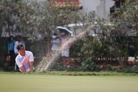THAILAND GOLF CHAMPIONSHIP  DECEMBER 12,15 2013 Amata Spiong Country Club, Chonburi ,Alex CEJKA (ger) play on Bunker Hole 2 - Par 5 (584 Yds)のeditorial素材