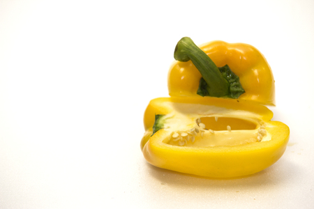 Yellow sweet peppers Fresh and palatable,の写真素材