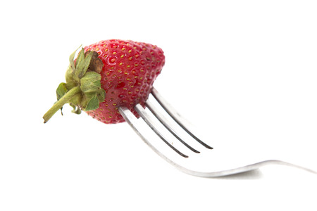 Red and Green Strawberry in Nature Farm の写真素材