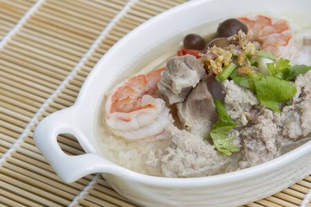 Boiled pork,shrimp and mushrooms-Thai Food.の写真素材