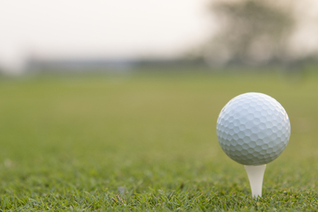 Golf ball is on the tee.の写真素材