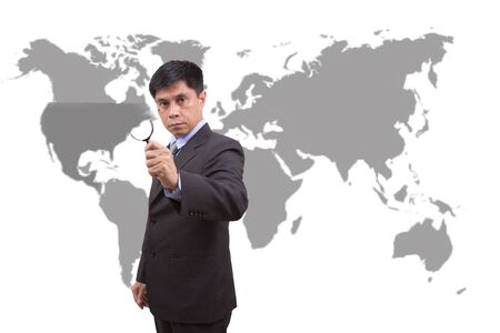 The analyst interested in United States.の写真素材