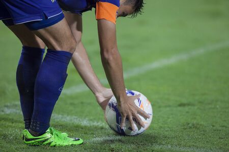 BANGKOK,THAILAND:September 2015:Theerathon Bunmathan of Thailand during The football Friendly match between THAILAND National and AFGHANISTAN National at Rajamangala Stadium on September,03,2015inThailand.のeditorial素材
