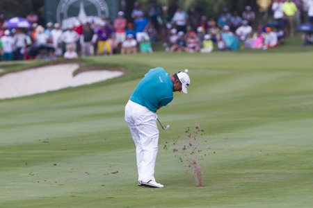 CHONBURI,THAILAND :DECEMBER 13:Lee Westwood in action during THAILAND GOLF CHAMPIONSHIP 2015  on December 13 at Amata Spring Country Club, Chonburi Thailand.のeditorial素材