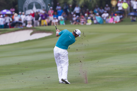 CHONBURI,THAILAND :DECEMBER 13:Lee Westwood in action during THAILAND GOLF CHAMPIONSHIP 2015  on December 13 at Amata Spring Country Club, Chonburi Thailand.のeditorial素材