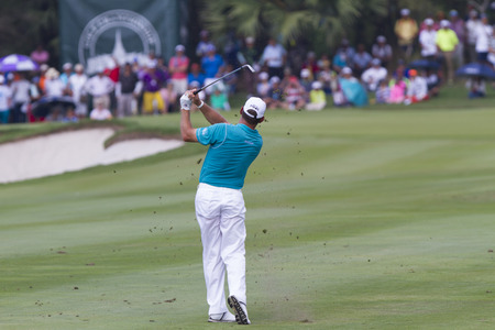 CHONBURI,THAILAND :DECEMBER 13:Lee Westwood in action during THAILAND GOLF CHAMPIONSHIP 2015  on December 13 at Amata Spring Country Club, Chonburi Thailand.のeditorial素材