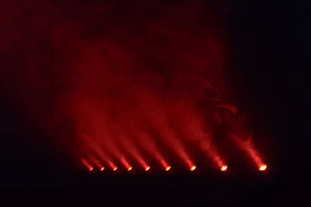 Several red disco lights. Seen from one sideの写真素材