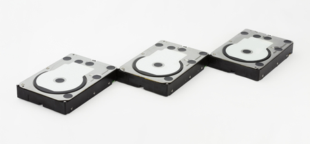 Several Hard drive isolated on a white. HDD disk