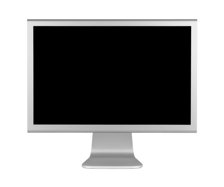 Gray LCD computer monitor with minimalist design. Front viewの写真素材