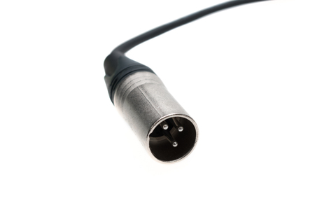 Male XLR cable on isolated white background. Front viewの写真素材