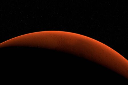 Detail of the craters of Mars. This planet corresponds to the solar system. High resolution image