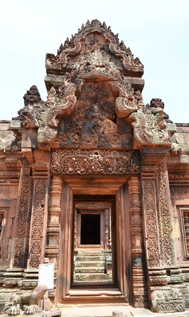 Banteay Srey temple in angkorの写真素材