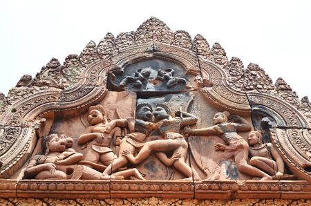 Banteay Srey temple in angkorの写真素材