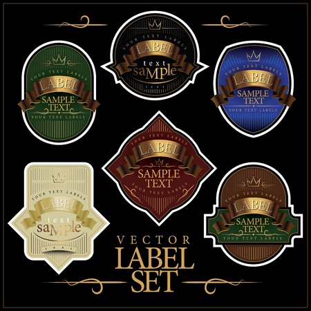 Detailed ornate various color label set. のイラスト素材
