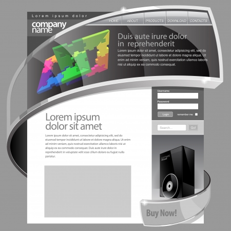 Gray Website Template 960 Grid のイラスト素材