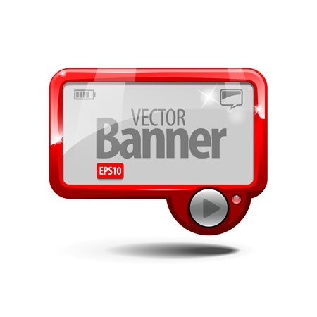 Abstract Red Shiny Glass Bannerのイラスト素材