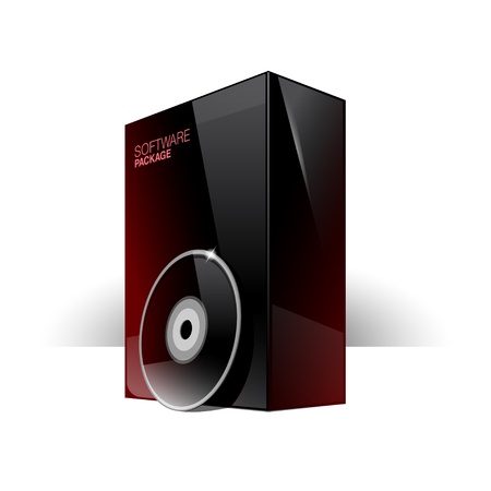 Glossy black box with red reflexesのイラスト素材