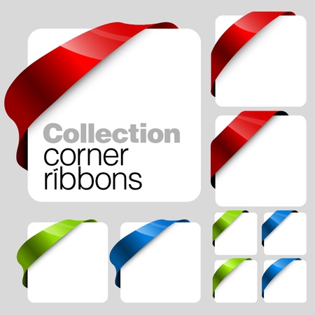 Collection of corner ribbons のイラスト素材