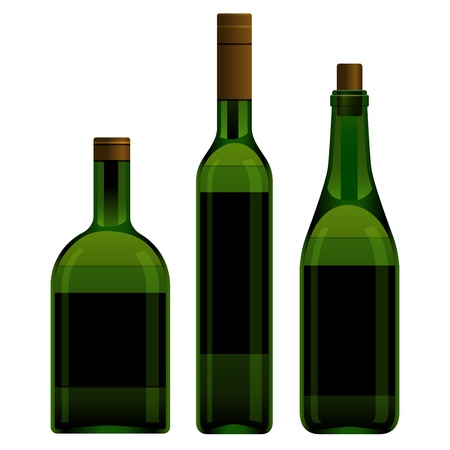 Green bottles different sizeのイラスト素材