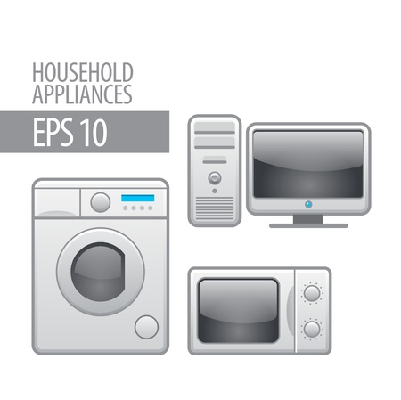 household appliances  icon set のイラスト素材