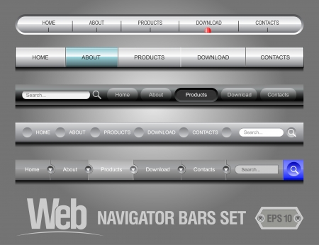Web Elements Navigation Bar Setのイラスト素材