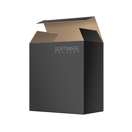 Black Package cardboard Box Openedのイラスト素材