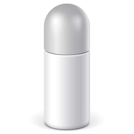 Realistic White Cosmetics bottle can Sprayのイラスト素材