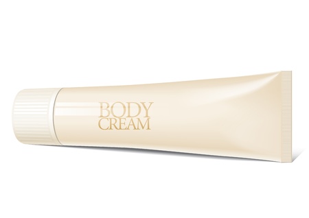Cool Realistic white tube  For cosmetics, ointments, cream, glue Vector elementsのイラスト素材
