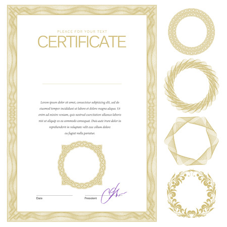 Certificate. Template diplomas, currency. Vectorのイラスト素材