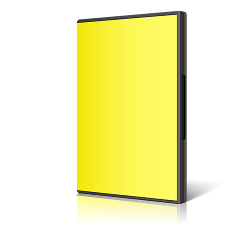 Cool Realistic yellow Case for DVD Or CD Disk. Vector Illustrationのイラスト素材