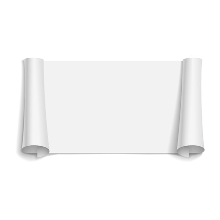 blank scrolls of white paper stickers on white background. Vector illustrationのイラスト素材