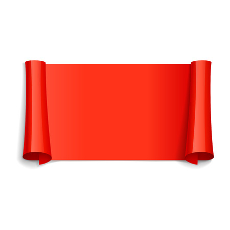 Realistic Red Glossy vector ribbon for your design projectのイラスト素材