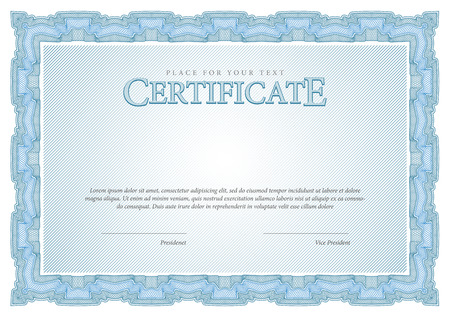 Vintage Certificate. Award background. Gift voucher. Template diplomas currency Vector illustrationのイラスト素材