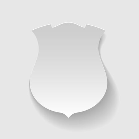 Labels in the form of shield. Sticker cut from paper. Vector illustrationのイラスト素材