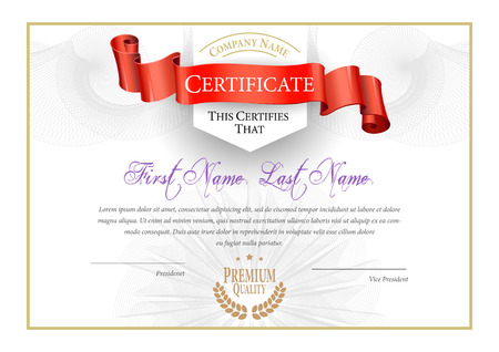 Certificate. Award background. Gift voucher. Template diplomas currency Vector illustrationのイラスト素材