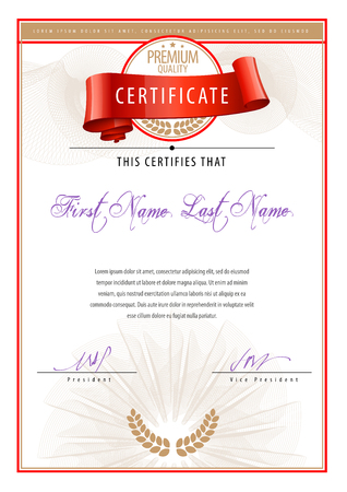 Certificate. Award background. Gift voucher. Template diplomas currency Vector illustrationのイラスト素材