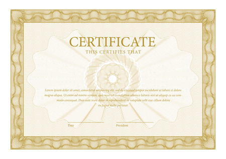 Certificate. Award background. Gift voucher. Template diplomas currency Vector illustrationのイラスト素材