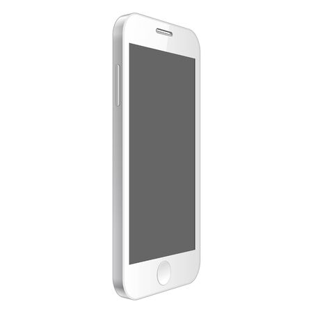 Realistic smartphone. White modern telephone on a white background. Mock Up Template. Vector illustrationのイラスト素材