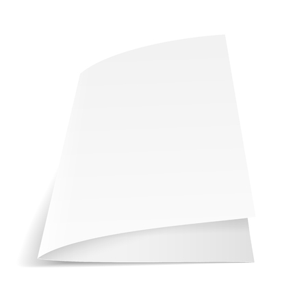 A sheet of paper folded in half. Mock Up Template. Vector illustrationのイラスト素材